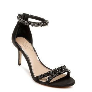 Jewel Badgley Mischka Brand Caroline Embellished Strap Evening Shoe size 6​